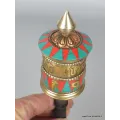 Moulin à prière tibétain bicolore 22 cm - Moulins à Prières tibétains