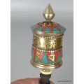 Moulin à prière tibétain bicolore 22 cm - Moulins à Prières tibétains