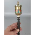 Moulin à prière tibétain bicolore 22 cm - Moulins à Prières tibétains