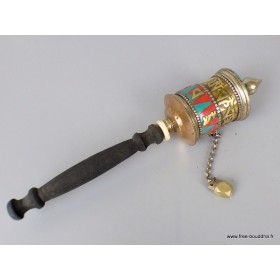 Moulin à prière tibétain bicolore 22 cm Moulins à Prières tibétains MOUL2