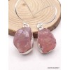 Boucles d'oreilles en Quartz rose brut Bijoux en Quartz Rose PAC95.2