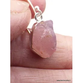 Boucles d'oreilles en Quartz rose brut - Bijoux en Quartz Rose