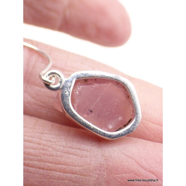 Boucles d'oreilles en Quartz rose brut Bijoux en Quartz Rose PAC95.2