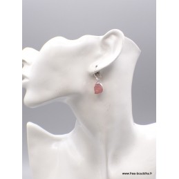 Boucles d'oreilles en Quartz rose brut Bijoux en Quartz Rose PAC95.2