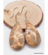 Boucles d'oreilles Jaspe Oeil d'oiseau mexicain forme goutte Bijoux en Jaspe XV131