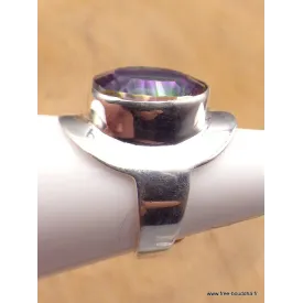 Bague Quartz Mystique argent lisse taille 53 - Bijoux en Quartz Mystique