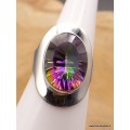 Bague Quartz Mystique argent lisse taille 53 Bijoux en Quartz Mystique XV132.1
