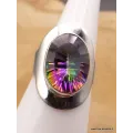 Bague Quartz Mystique argent lisse taille 53 - Bijoux en Quartz Mystique