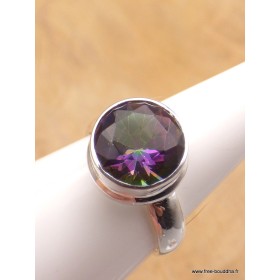 Petite bague ronde en Quartz Mystique taille 54/55 Bijoux en Quartz Mystique XV132.2