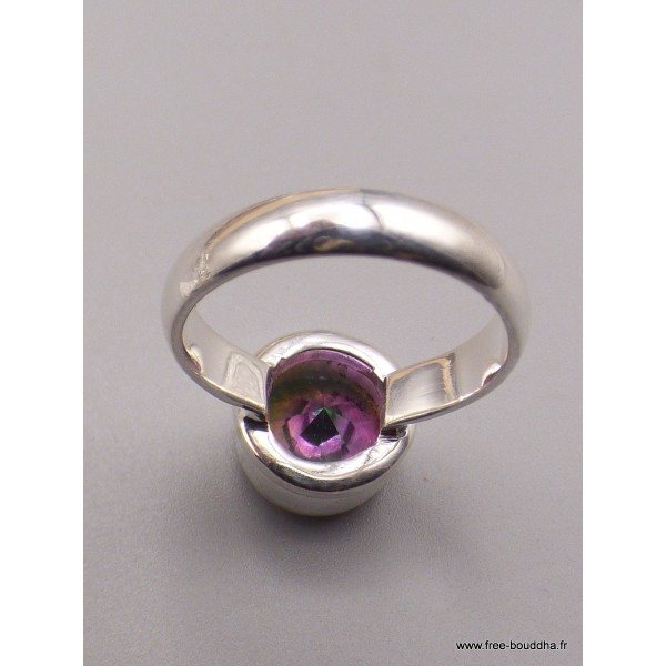 Petite bague ronde en Quartz Mystique taille 54/55 Bijoux en Quartz Mystique XV132.2