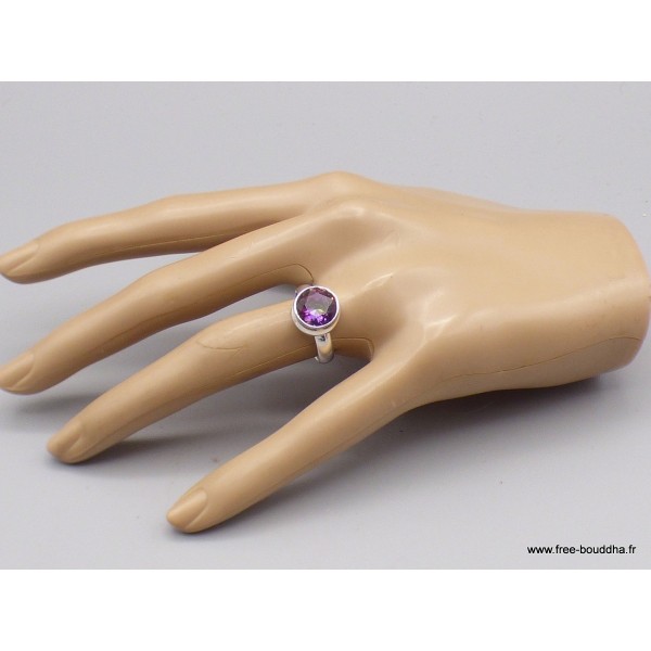 Petite bague ronde en Quartz Mystique taille 54/55 Bijoux en Quartz Mystique XV132.2