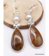Boucles d'oreilles pendantes Pietersite perle Boucles d'oreilles en pierres XV133.8