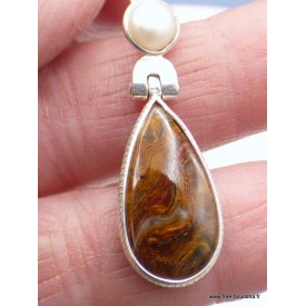 Boucles Pietersite fauve d’Afrique du Sud – Argent 925