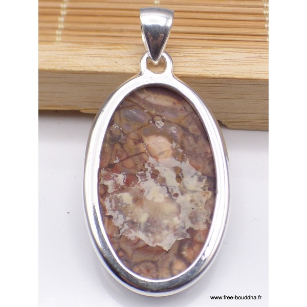 Pendentif Jaspe Oeil d'Oiseau mexicain rouge brun Pendentifs pierres naturelles WL66.5