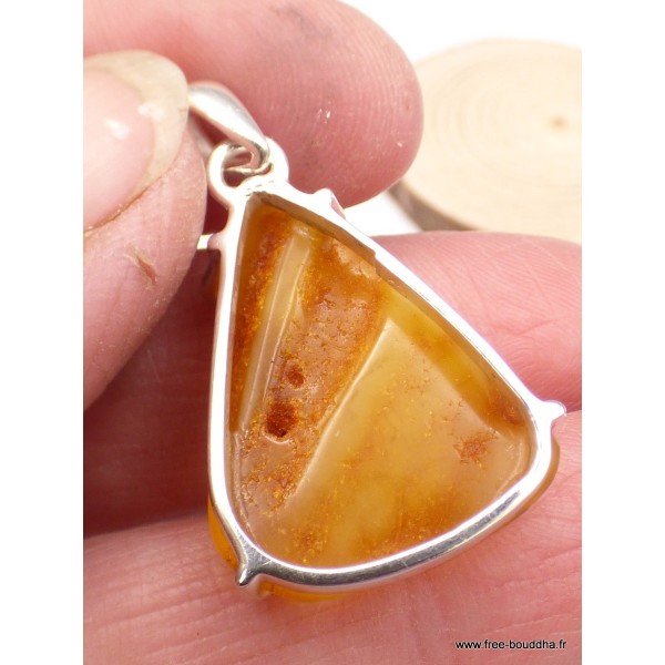 Pendentif Ambre naturel serti griffes Pendentifs pierres naturelles WL18.6
