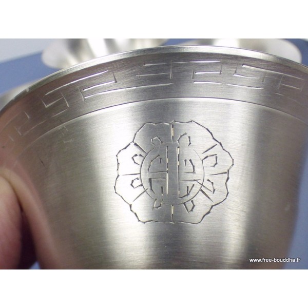 Bols d'offrandes bouddhistes plaqué argent 10.6 cm Bols d'offrandes bouddhistes BOLPA1
