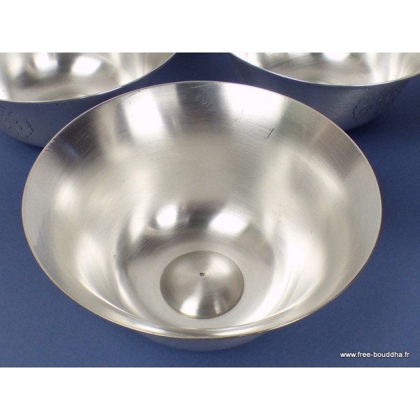 Bols d'offrandes bouddhistes plaqué argent 10.6 cm Bols d'offrandes bouddhistes BOLPA1