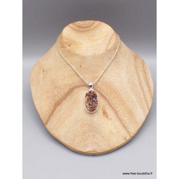 Pendentif Cristal de Vanadium oval Pendentifs pierres naturelles PU5