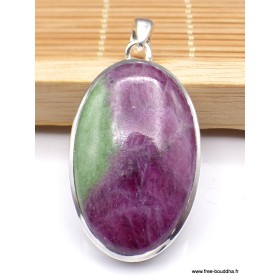 Pendentif Rubis sur Zoïzite forme ovale Pendentifs pierres naturelles PU8.1