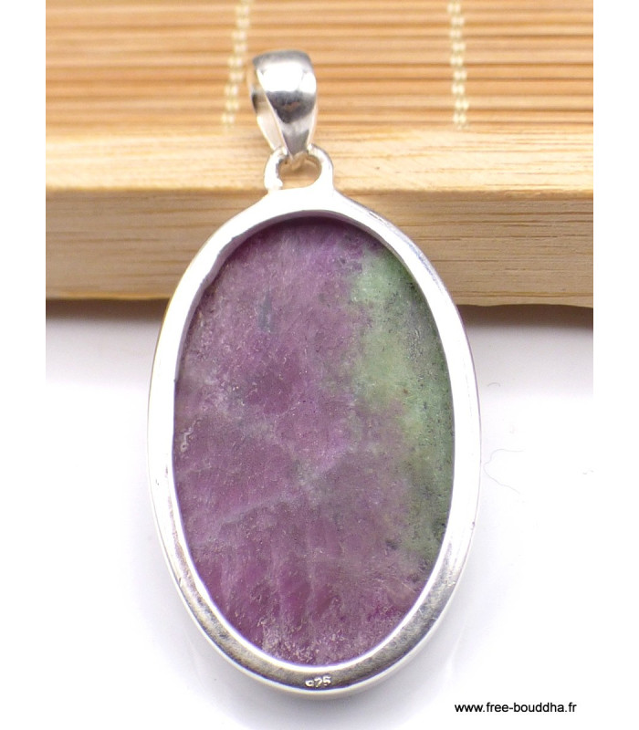 Pendentif Rubis sur Zoïzite forme ovale Pendentifs pierres naturelles PU8.1