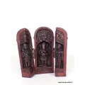 Temple triptyque bouddhiste Ganesh portatif rouge Statuettes Bouddhistes TEMGA1