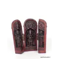 Temple triptyque bouddhiste Ganesh portatif rouge - Objets rituels bouddhistes