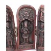 Temple triptyque bouddhiste Ganesh portatif rouge Statuettes Bouddhistes TEMGA1