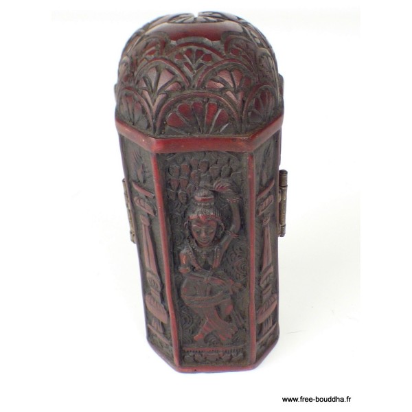 Temple triptyque bouddhiste Ganesh portatif rouge Statuettes Bouddhistes TEMGA1