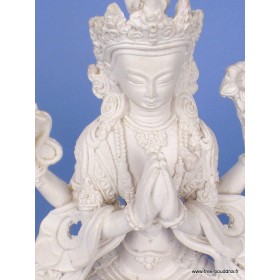 Statuette bouddhiste Chenrezi résine blanche 20 cm Statuettes Bouddhistes STACB1