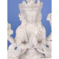 Statuette bouddhiste Chenrezi résine blanche 20 cm - Statuettes bouddhistes tibétaines artisanales
