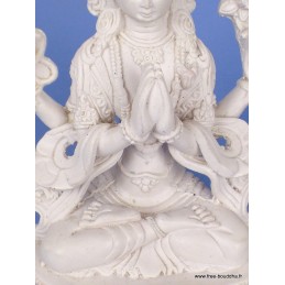 Statuette bouddhiste Chenrezi résine blanche 20 cm Statuettes Bouddhistes STACB1
