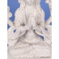 Statuette bouddhiste Chenrezi résine blanche 20 cm Statuettes Bouddhistes STACB1