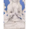 Statuette bouddhiste Chenrezi résine blanche 20 cm - Statuettes bouddhistes tibétaines artisanales