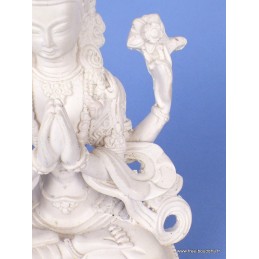 Statuette bouddhiste Chenrezi résine blanche 20 cm Statuettes Bouddhistes STACB1