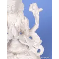 Statuette bouddhiste Chenrezi résine blanche 20 cm - Statuettes bouddhistes tibétaines artisanales