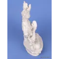 Statuette bouddhiste Chenrezi résine blanche 20 cm - Statuettes bouddhistes tibétaines artisanales