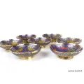 Bols d'offrandes laiton émaillé bleu 10 cm - Bols d'offrandes bouddhistes
