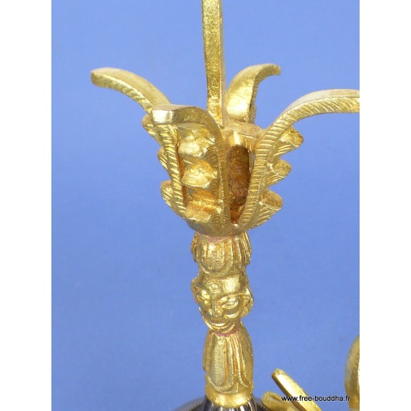 Grande cloche tibétaine et dorjé 20 cm Objets rituels bouddhistes CLO6