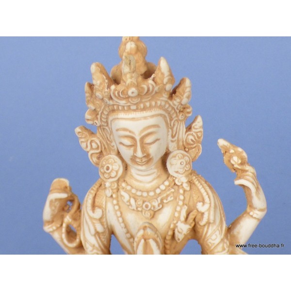 Statuette bouddhiste Chenrezi couleur sable 15 cm Statuettes Bouddhistes STACB2