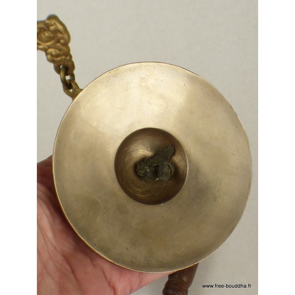 Tingsha tibétaine sur socle grand modèle Tingsha tibétaine cymbales TTSO2