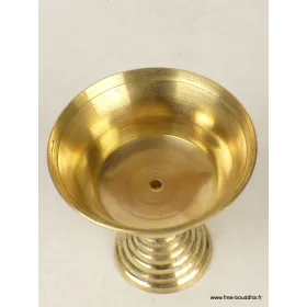 Lampe à beurre tibétaine 8 cm socle cercles - Lampe à beurre bouddhiste