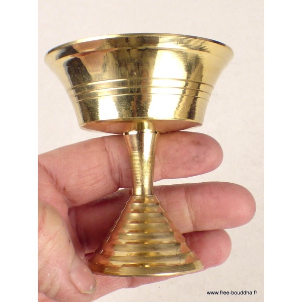 Lampe à beurre tibétaine 8 cm socle cercles Lampe à beurre bouddhiste lamp30