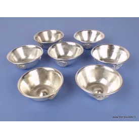 Bols d'offrandes bouddhistes plaqué argent 7 cm - Bols d'offrandes bouddhistes