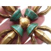 Double dorje varja bouddhiste laiton et pierres 11 cm Cloches et dorjé tibétains DD1