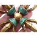 Double dorje tibetain varja bouddhiste laiton et pierres 11 cm - Dordjé, double dorjé (sans cloche)