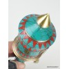 Moulin à prière tibétain 25 cm serti de pierres Objets rituels bouddhistes 7001.1
