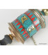 Moulin à prière tibétain 25 cm serti de pierres Objets rituels bouddhistes 7001.1