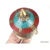 Moulin à prière tibétain 24 cm serti de pierres Objets rituels bouddhistes 7001.2