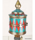 Moulin à prière tibétain 21 cm serti de pierres Objets rituels bouddhistes 7001.3