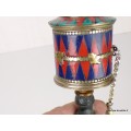 Moulin à prière bouddhiste 21 cm serti de pierres Objets rituels bouddhistes 7001.4